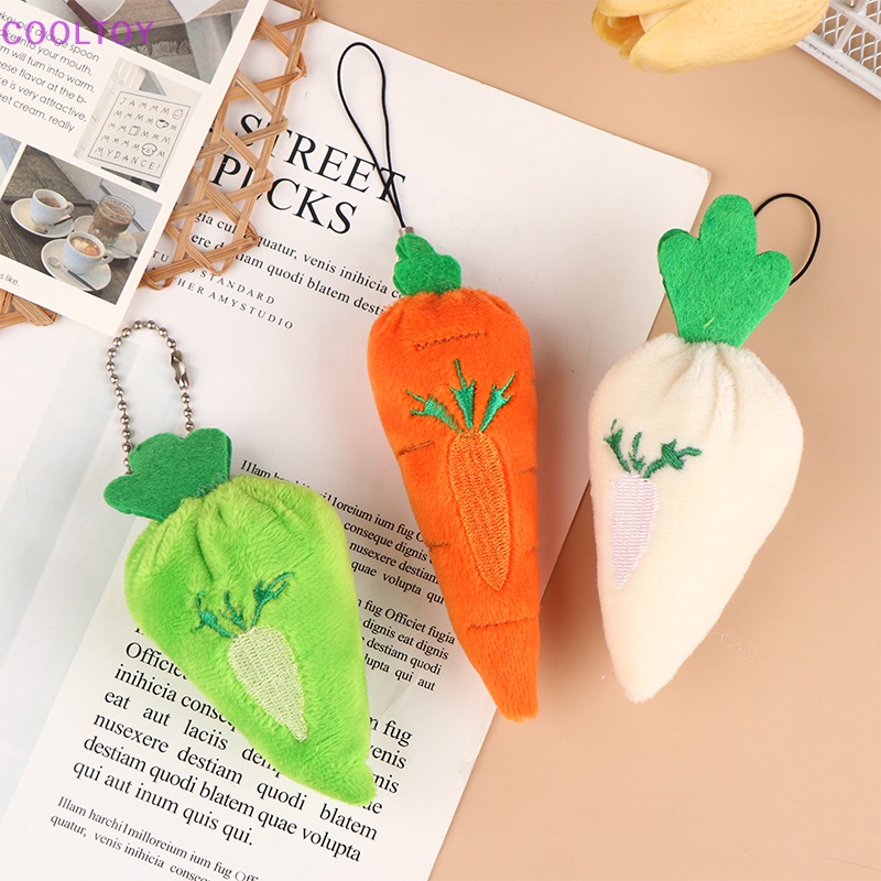 Móc Khóa Hình Củ Cà Rốt Hoạt Hình Nhồi Bông Dễ Thương