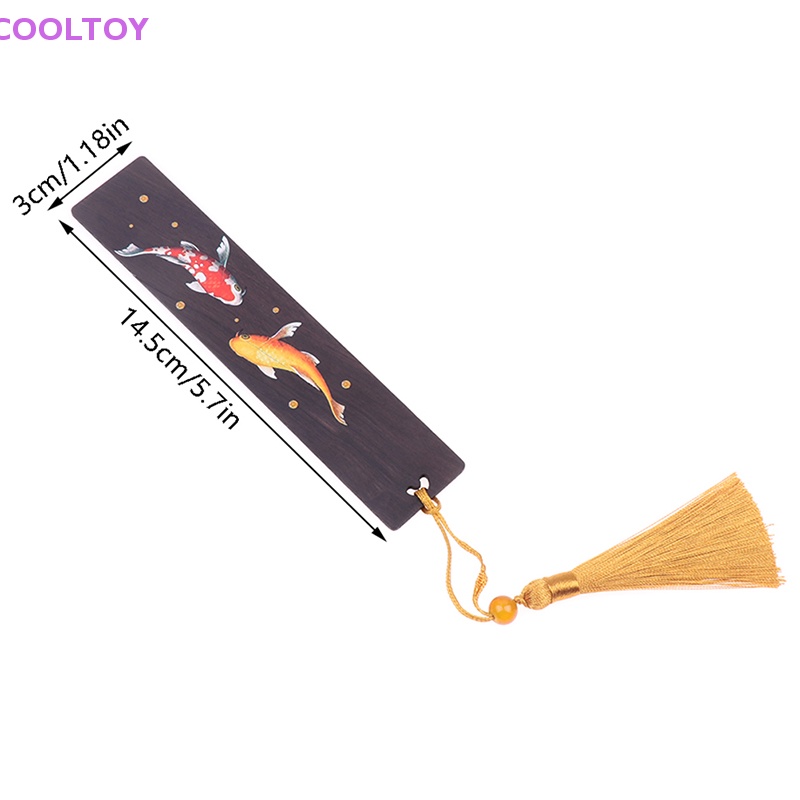 Thẻ Đánh Dấu Trang Sách Hình Cá Koi Vẽ Phong Cách Trung Hoa Sáng Tạo