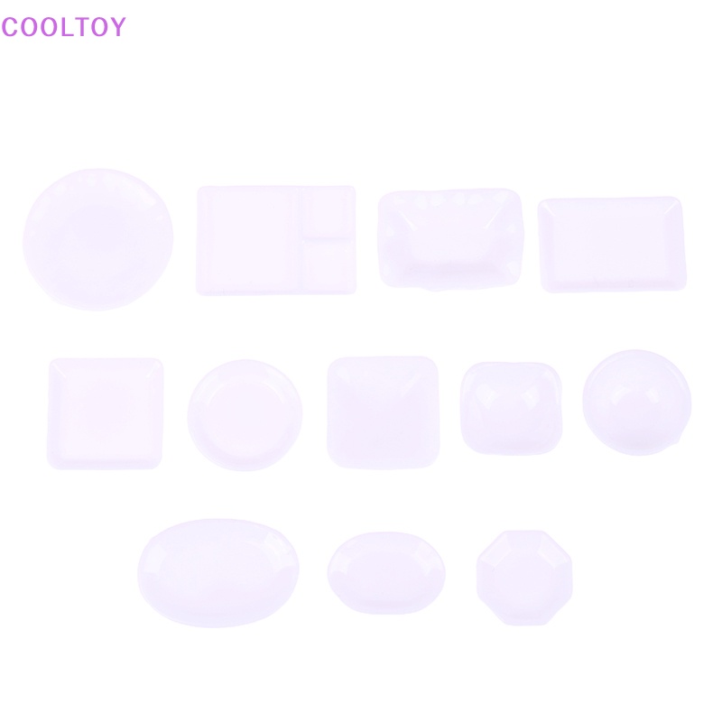 Cooltoy Set 12 Khay Đựng Thức Ăn Mini Màu Trắng Trang Trí Nhà Búp Bê