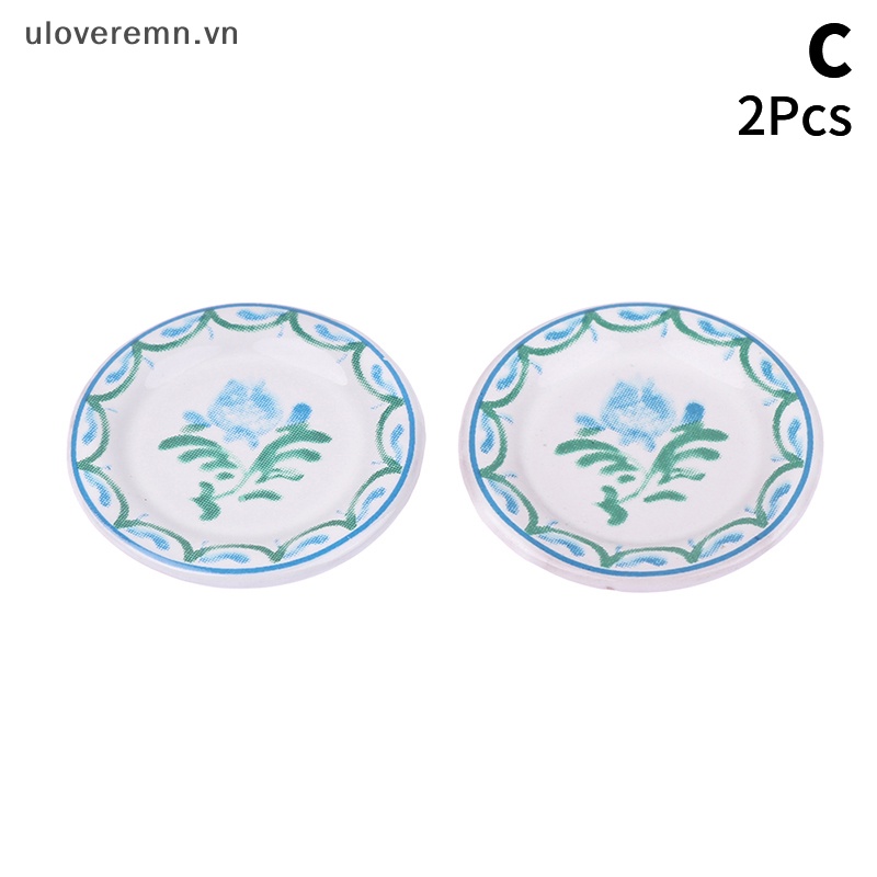 Set 2 Dĩa Thức Ăn Tỉ Lệ 1: 12 Dùng Để Trang Trí Nhà Búp Bê