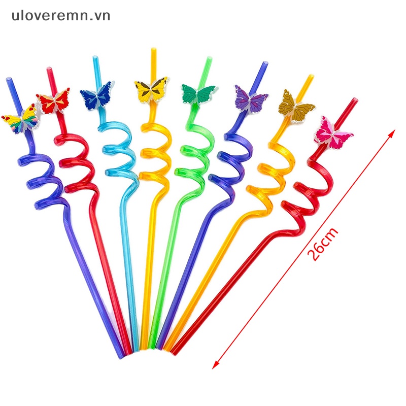 Uloveremn Mới Ống Hút Hình Bướm Có Đèn Ngủ Sáng Tạo Trang Trí Tiệc Cá Nhân Hóa