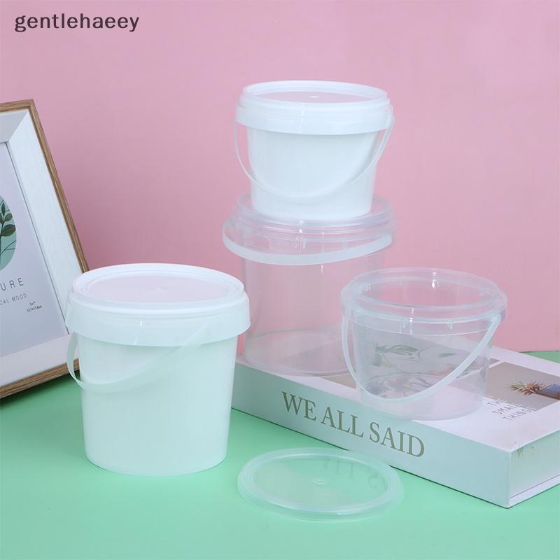 Xô Nhựa Trong Suốt Có Nắp Và Tay Cầm Dung Tích 500 / 1000ML