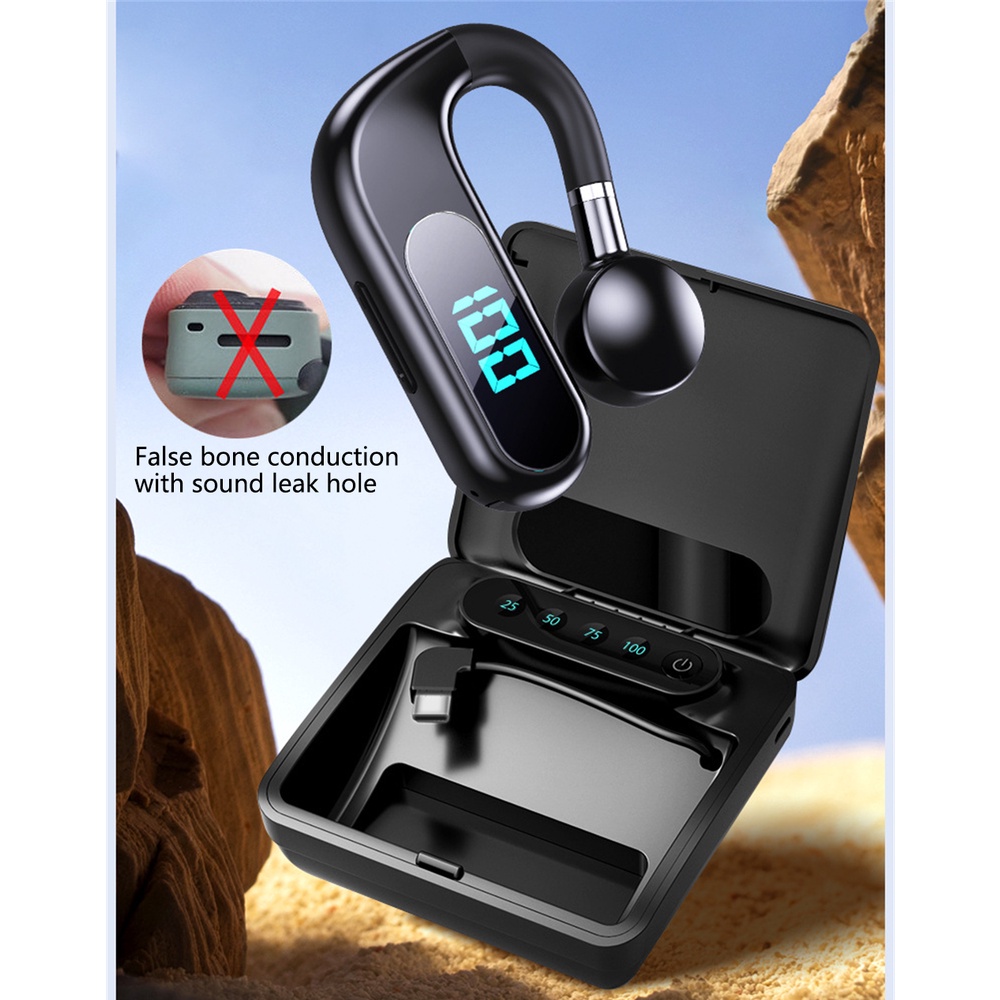 Tai Nghe Bluetooth Không Dây Dạng Móc Vành Tai Chống Thấm Nước Chuyên Dụng Trong Thể Thao