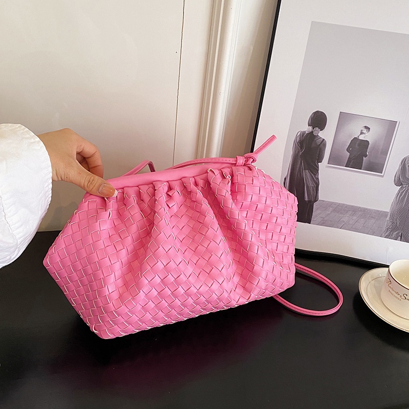 Túi Đeo Chéo Vai Hình Đám Mây Đan Màu Trơn Thời Trang 2023 Dành Cho Nữ