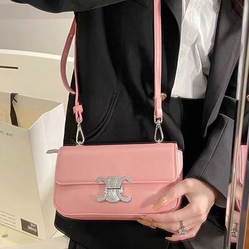 Túi Da PU Đeo Chéo Màu Trơn Thời Trang Hàn Quốc Cho Nữ