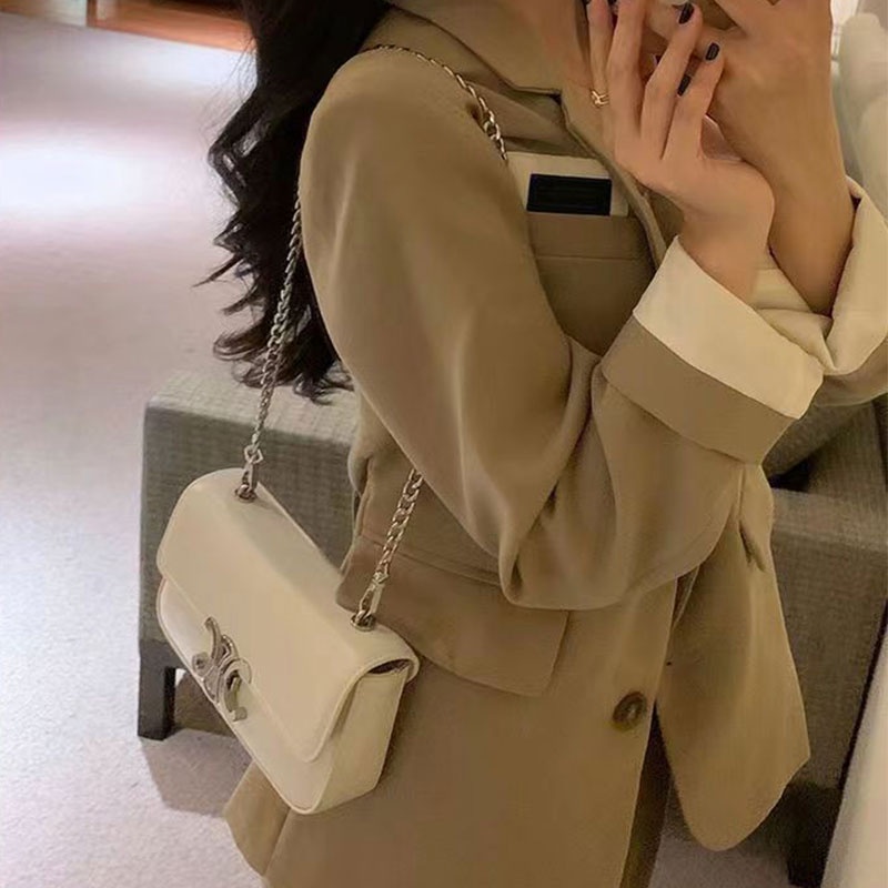 Túi Da PU Đeo Chéo Màu Trơn Thời Trang Hàn Quốc Cho Nữ