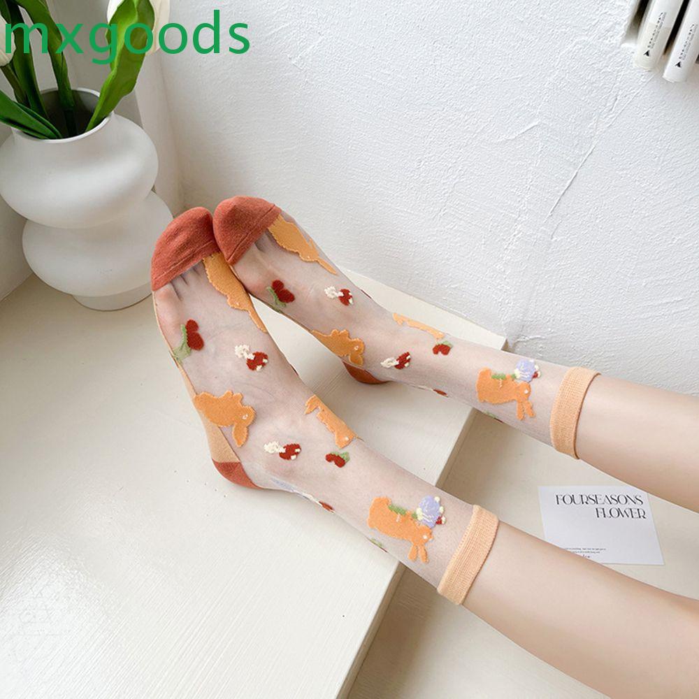 Vớ Lụa Nylon Siêu Mỏng Mặt Kính In Họa Tiết Hoa Phong Cách Nhật Bản Thời Trang Mùa Hè Cho Nữ