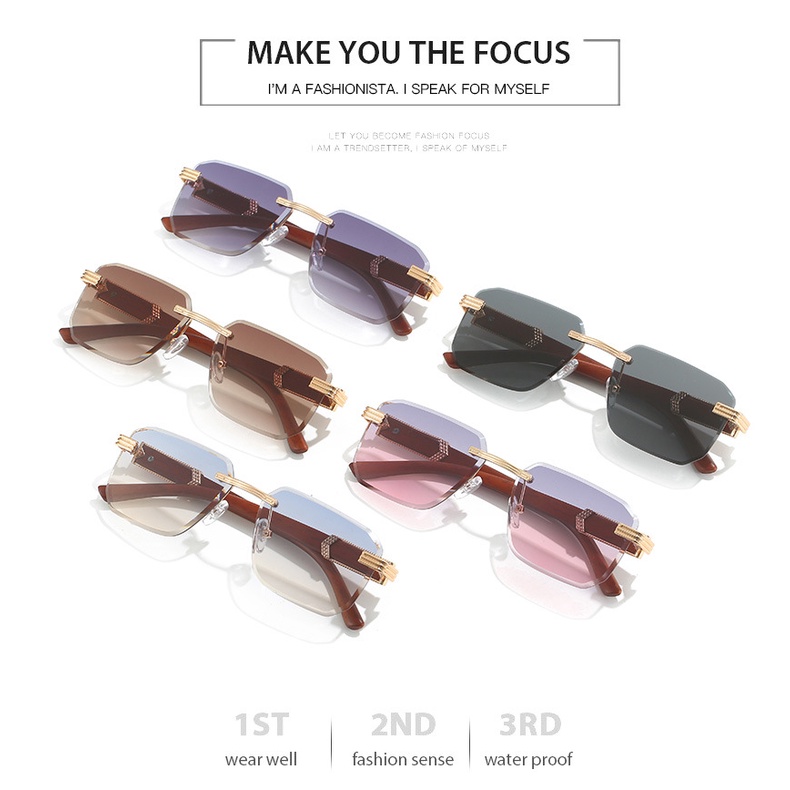 Kính Mát Gọng Gỗ Hình Chữ Nhật Thời Trang Cho Nam Nữ