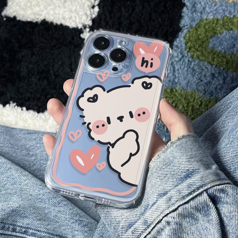 ✅Ốp Điện Thoại Mềm Chống Sốc In Hình Gấu 6In13 Phong Cách Đơn Giản Cho Apple 78max14pro iPhone12plus 11