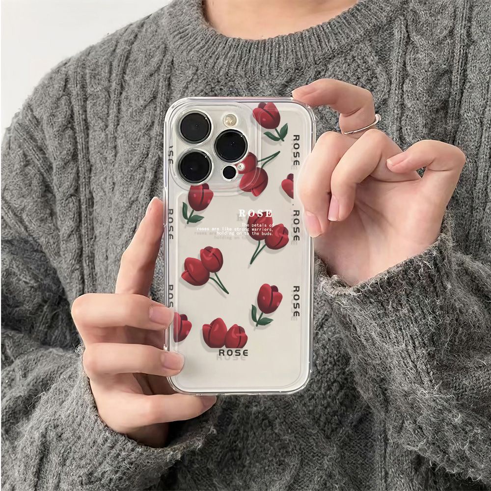 ✅Ốp Điện Thoại Dẻo Họa Tiết Hoa Tulip Đơn Giản Thời Trang Chống Sốc Cho Iphone13Max plus1178 6Iniphone12 Apple 14pro