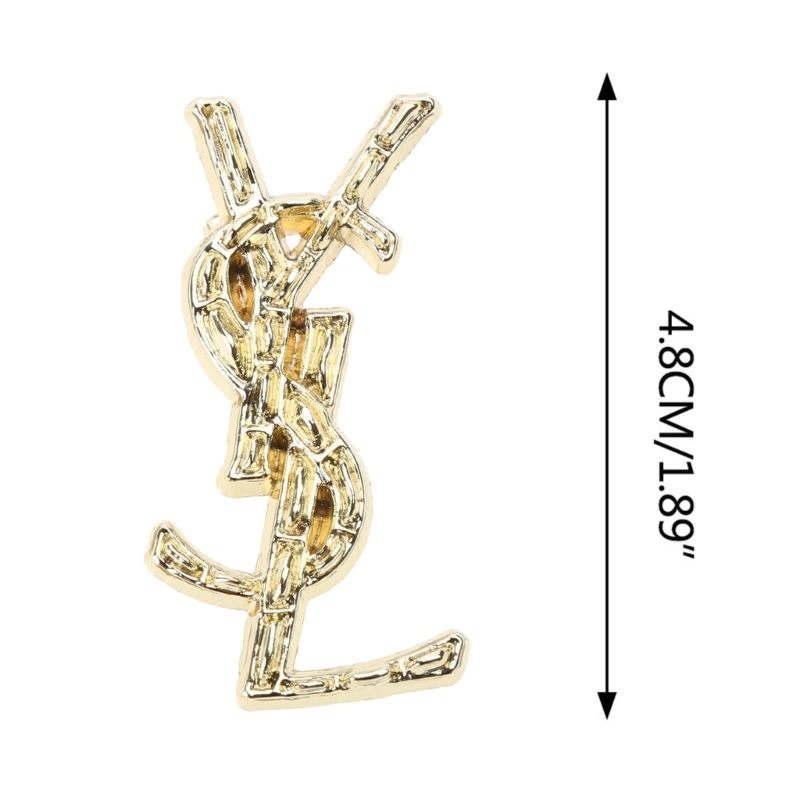 Ghim Cài Áo Kim Loại Hình Chữ s l y Màu Vàng Kim Loại vintage Thời Trang Cho Nữ