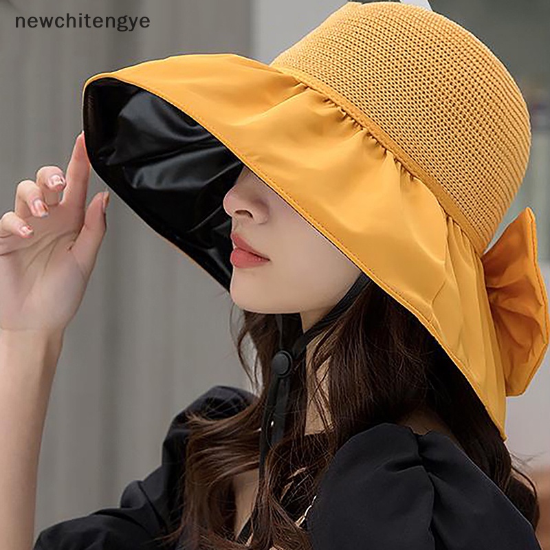 Nón Tai Bèo Vành Rộng Mềm Mại Chống Tia UV Màu Trơn Thời Trang Mùa Hè Cho Nữ