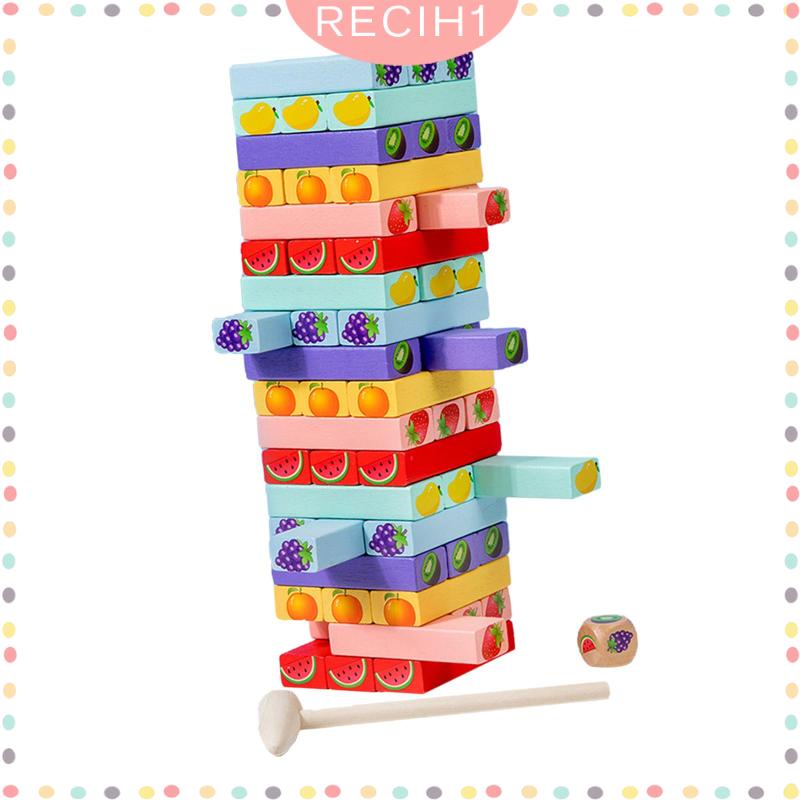 Bộ Đồ Chơi 54 Khối Gỗ Xếp Chồng Lên Nhau Nhiều Màu Sắc Dùng Làm Quà Tặng Sinh Nhật Cho Gia Đình