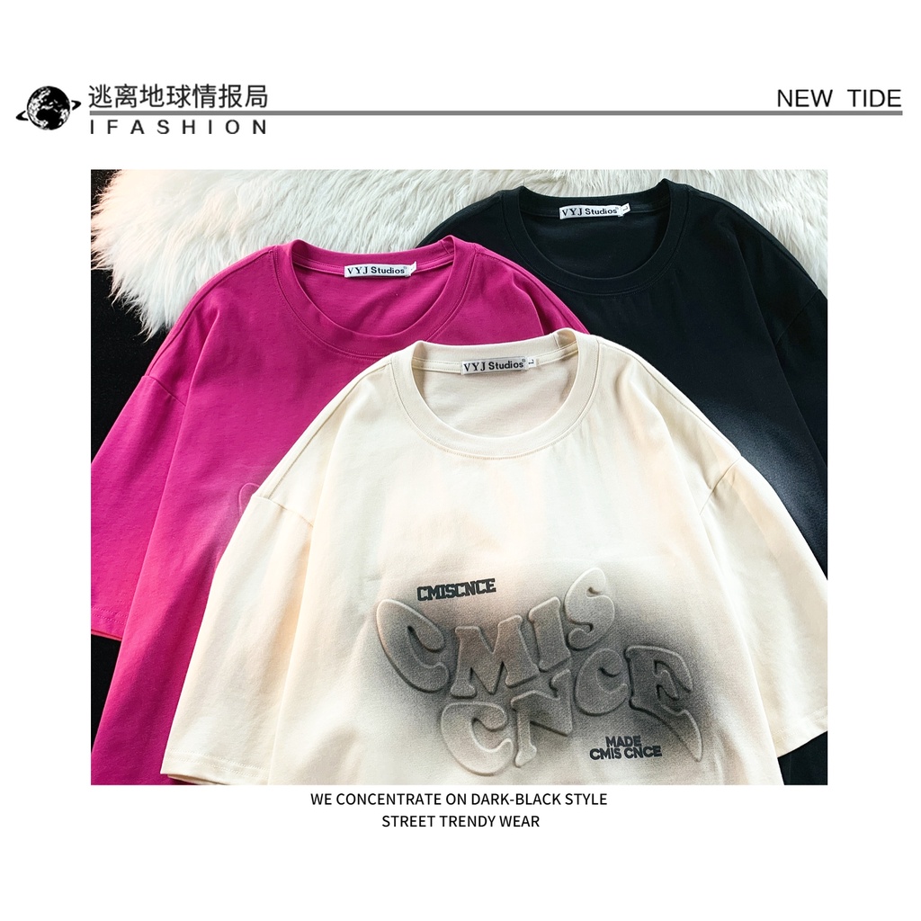 Áo Thun Tay Ngắn Chất Liệu 100% Cotton Cao Cấp Thời Trang Theo Phong Cách Hàn Quốc Cho Nữ