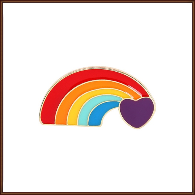 Set 50 Ghim Cài Áo Hình Trái Tim Màu Cầu Vồng Dễ Thương