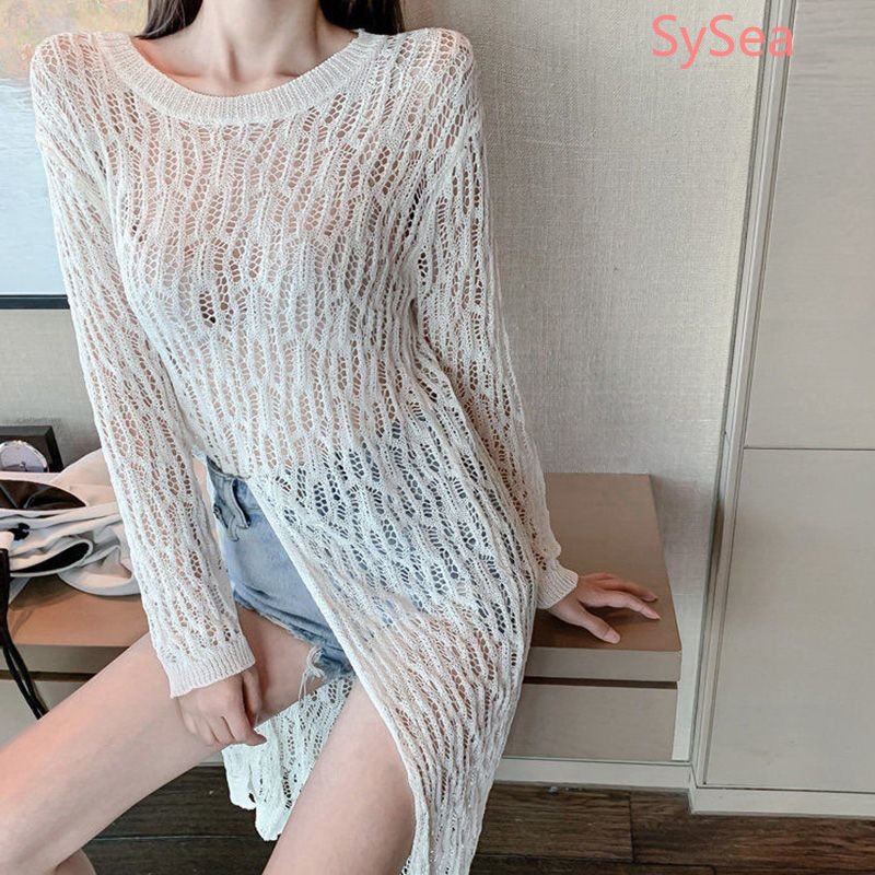 Áo Dệt Kim Chống Nắng Thiết Kế Xẻ Tà Thời Trang Mùa Hè Cho Nữ