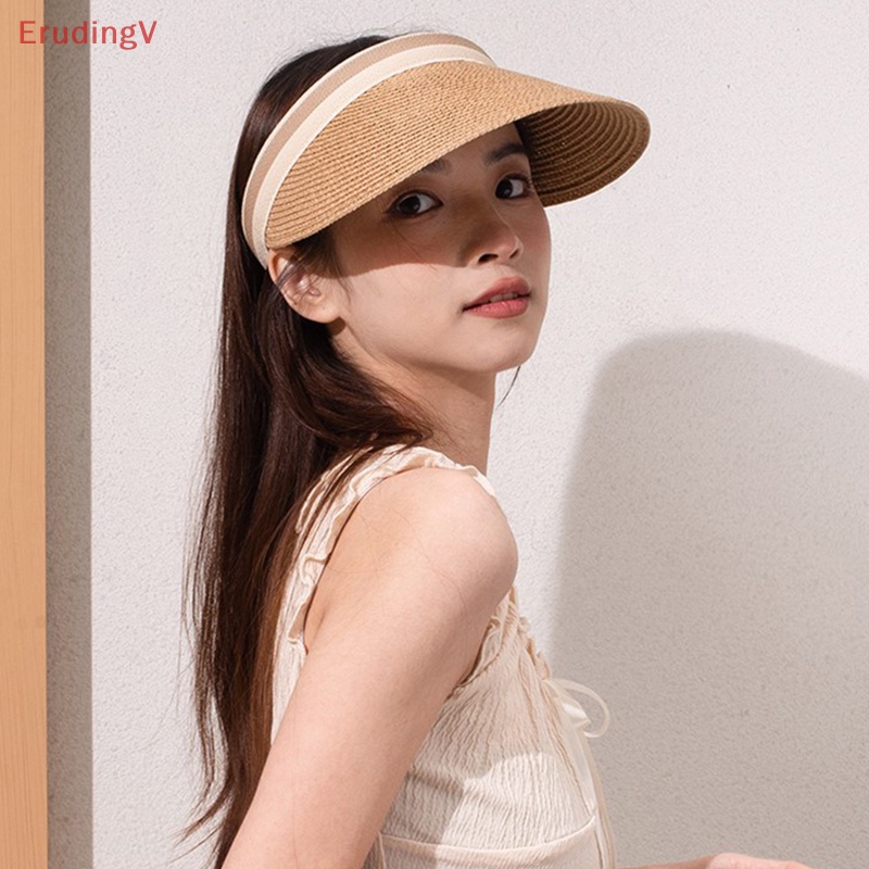 [ErudingV] Mũ Rơm Chống Nắng Hở Chóp Thoáng Khí Gấp Lại Được Hợp Thời Trang Đi Biển Cho Nữ [Mới]