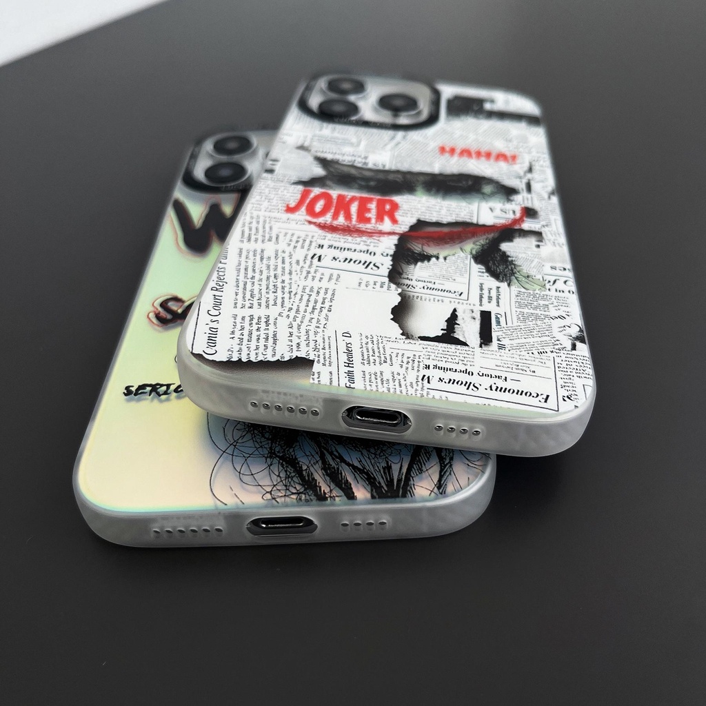 Ốp Điện Thoại TPU Mềm Trong Suốt Hai Mặt Chống Rơi Họa Tiết Nhãn Hiệu Chú Hề Cho iPhone 14 13 12 11 Pro Max