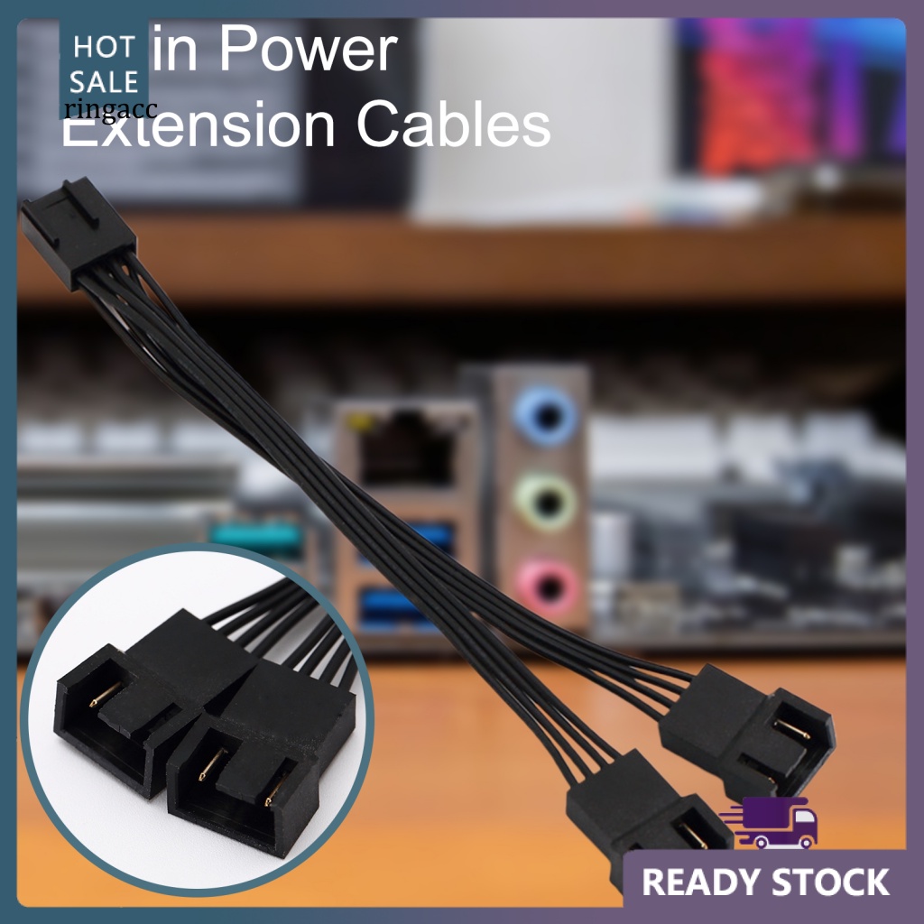 Rga Set 5 Dây Cáp Nối Dài Ổn Định Cho Quạt Máy Tính PC 4-Pin Chất Lượng Cao