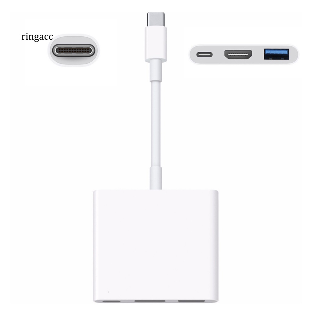 Cáp Chuyển Đổi RGA 3 Trong 1 USB C Sang 4K HDMI USB 3.0 Type-C PD Cho Màn Hình