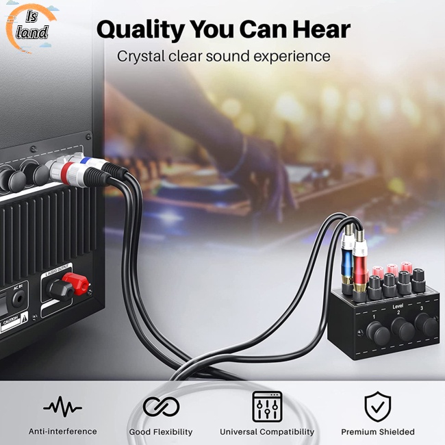 Dây Cáp Âm Thanh Xlr Kép 3-pin Sang Dual Rca