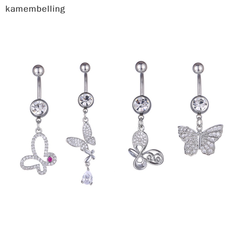 Khuyên Rốn Hình Bướm Bằng Đồng Đính Đá Zircon Thời Trang