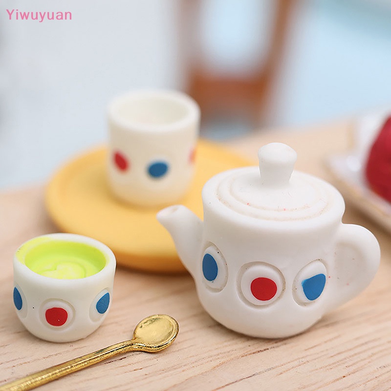 Bộ Ly Trà Đồ Chơi Ba Món Bằng Nhựa Resin DIY Trang Trí Nhà Búp Bê 1: 12 Mới