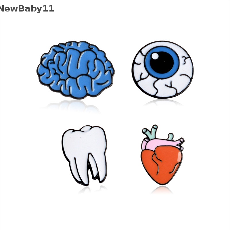Ghim Cài Áo Hình Bộ Não / Mắt / Răng / Trái Tim Nhiều Màu Sắc