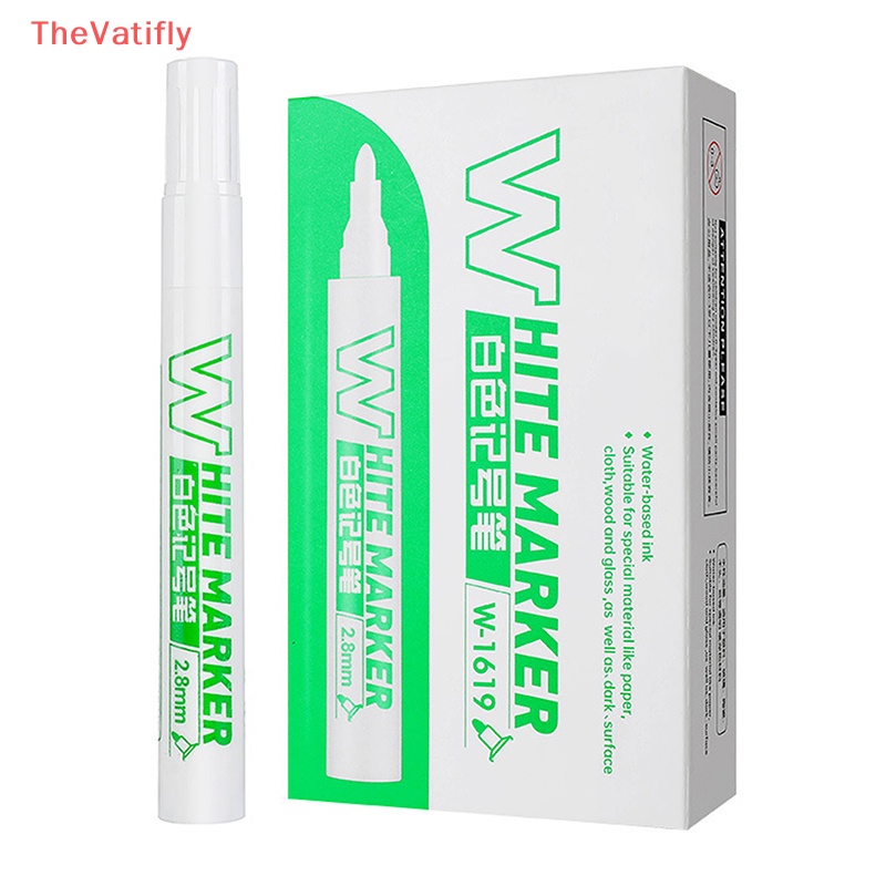 1 / 3 Bút Lông Màu Trắng Ngòi 3mm Chống Thấm Nước