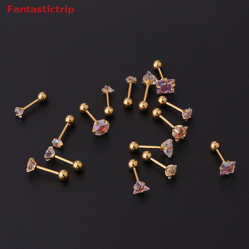 1 Khuyên Tai Xoắn Ốc Đính Đá Zircon Nhiều Màu Thời Trang Cho Nữ