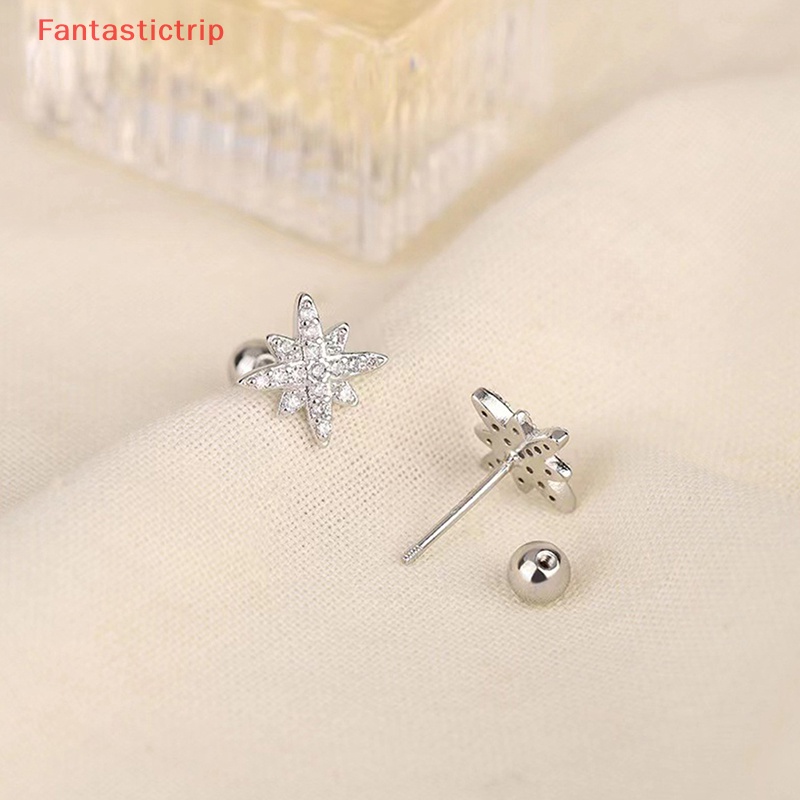 1 Đôi Bông Tai Đính Đá Zircon Hình Ngôi Sao Thời Trang Dành Cho Nữ