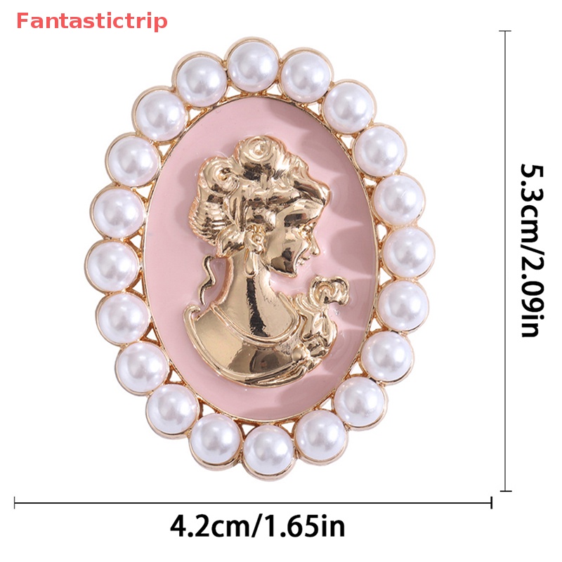 Ghim Cài Áo Hình Oval Đính Ngọc Trai Nhân Tạo Thời Trang Cho Nữ