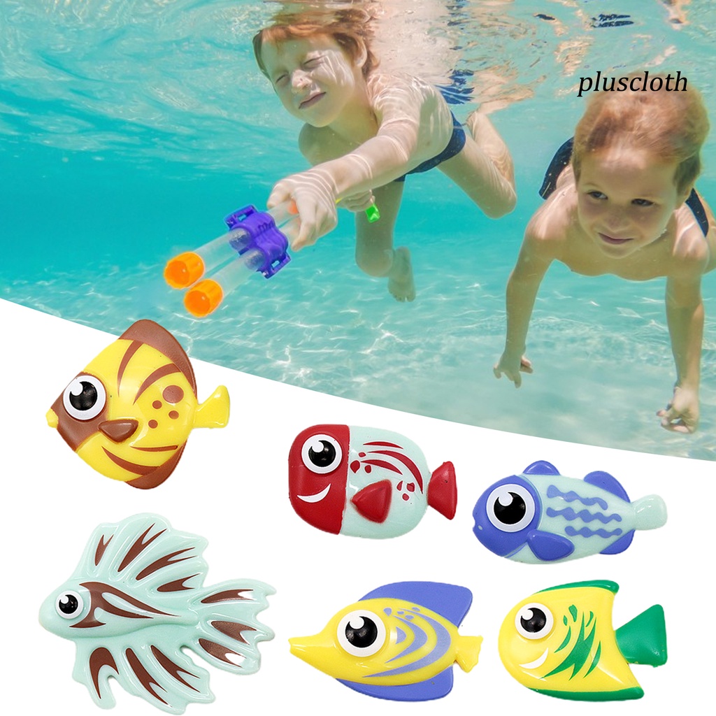 Bộ 6 Cá Nhựa PVC Đồ Chơi Nhiều Màu Sắc Cho Bé