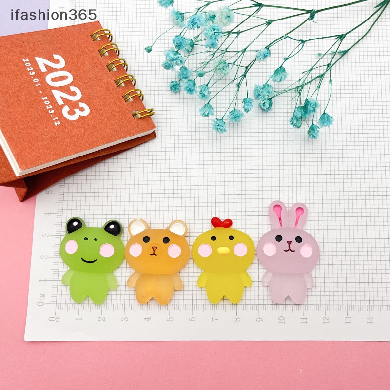 Set 2 Mô Hình Gấu / Thỏ / Ếch Mini Dạ Quang DIY Trang Trí Nhà Búp Bê