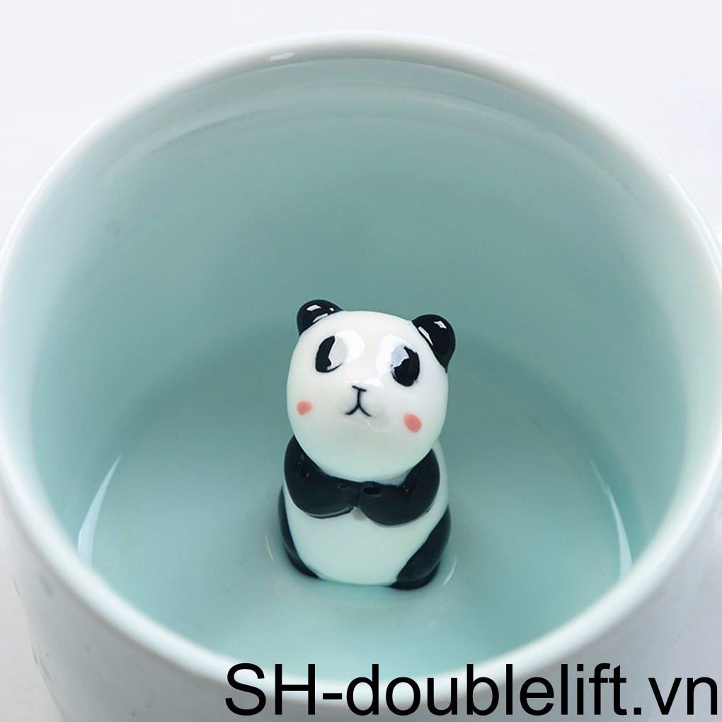 Cốc Sứ Uống Cà Phê Có Tay Cầm Họa Tiết Động Vật Dễ Thương