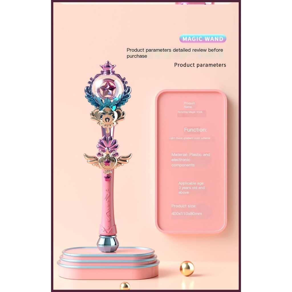 Gậy Phép Thuật Xoay Tròn Phát Sáng Nhiều Màu Sắc Cho Bé