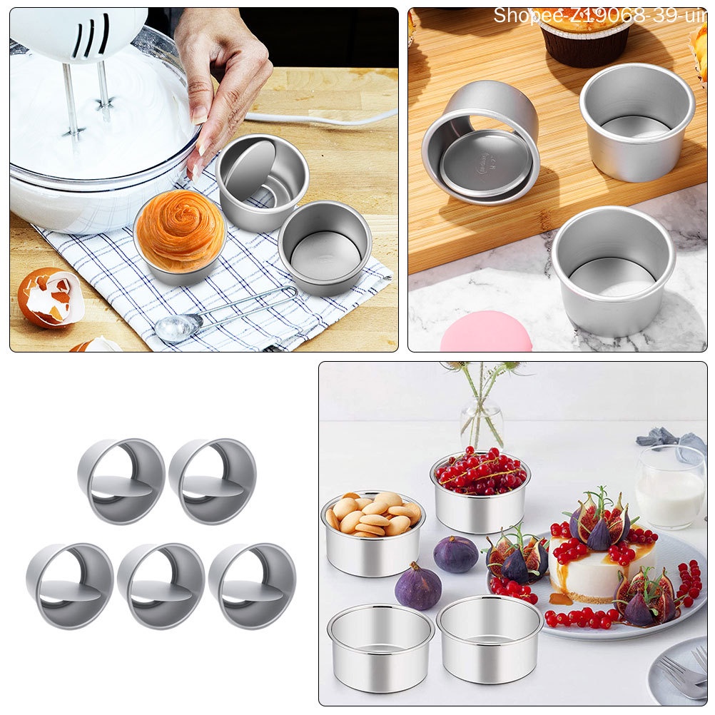 Bộ 5 Khuôn Làm Bánh Cupcake Bằng Kim Loại Chất Lượng Cao