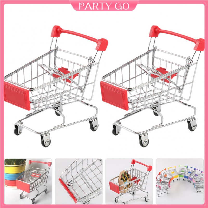Set 2 Xe Đẩy Siêu Thị Đồ Chơi Mini Cho Bé Trai