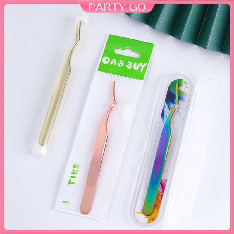 Set 2 Nhíp Gắn Lông Mi Giả Bằng Kim Loại Tiện Lợi