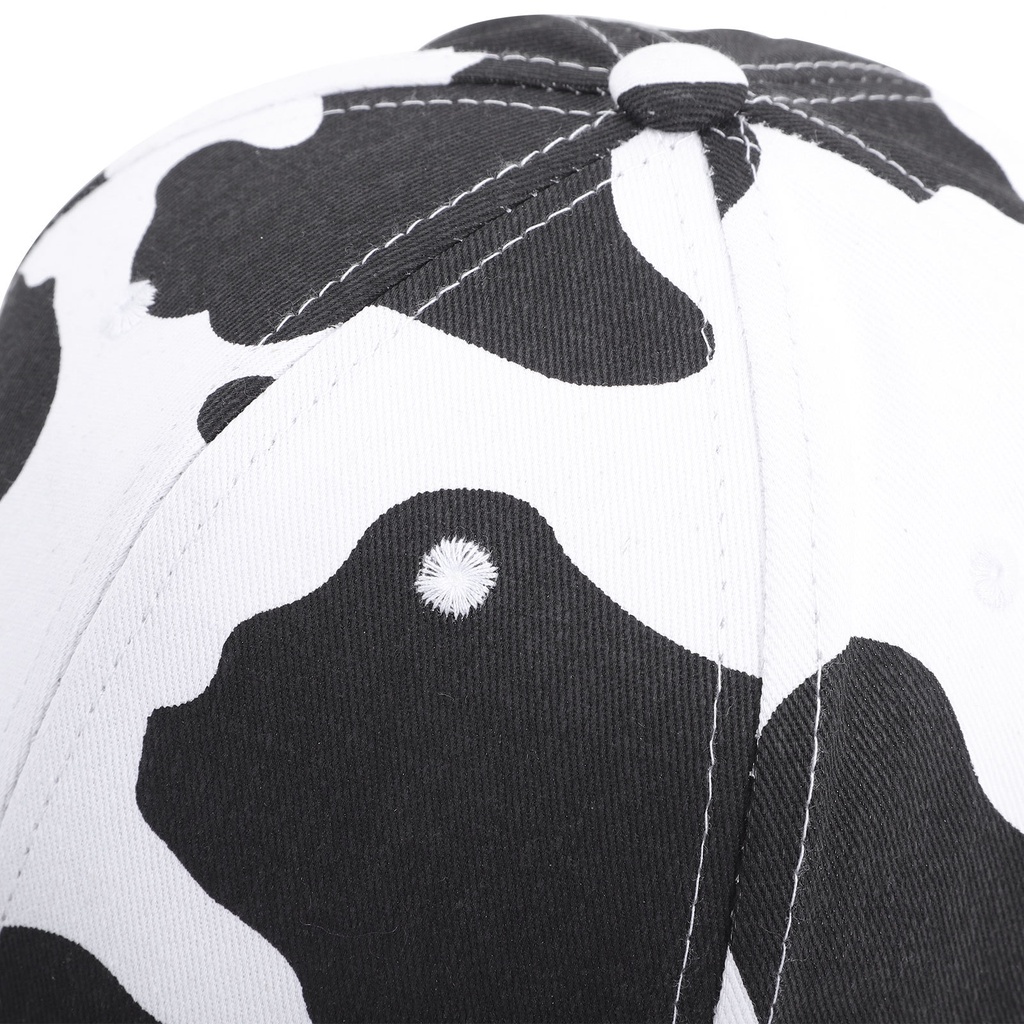 Mũ Lưỡi Trai Unisex Vải Cotton Thoáng Khí In Hình Bò Sữa