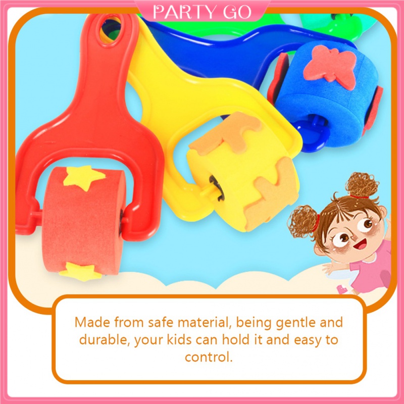 4Pcs Drawing Sponge Roller Brush Kids Paint Graffiti DIY Tool Painting Supplies,Random Style