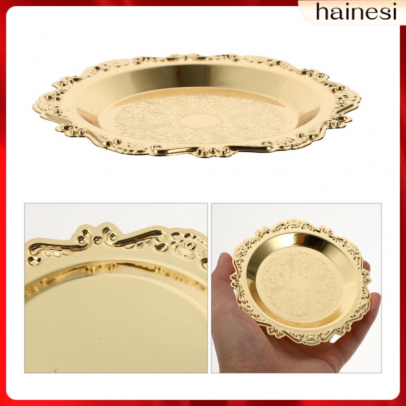 Khay Đựng Nến Hình Tròn Bằng Kim Loại Phong Cách Châu Âu Cổ Điển Trang Trí Nhà Cửa