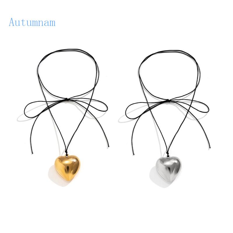 Vòng Cổ Choker Mặt Hình Trái Tim Phong Cách Punk Thời Trang