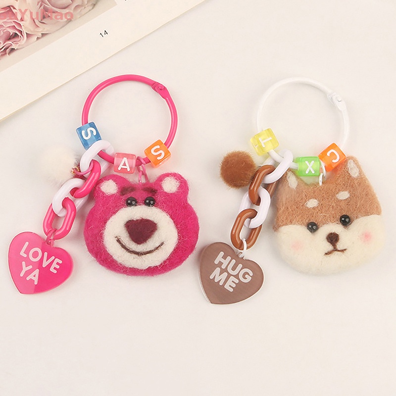 Móc Khóa Hình Gấu / Dâu Tây Nhồi Bông Dễ Thương