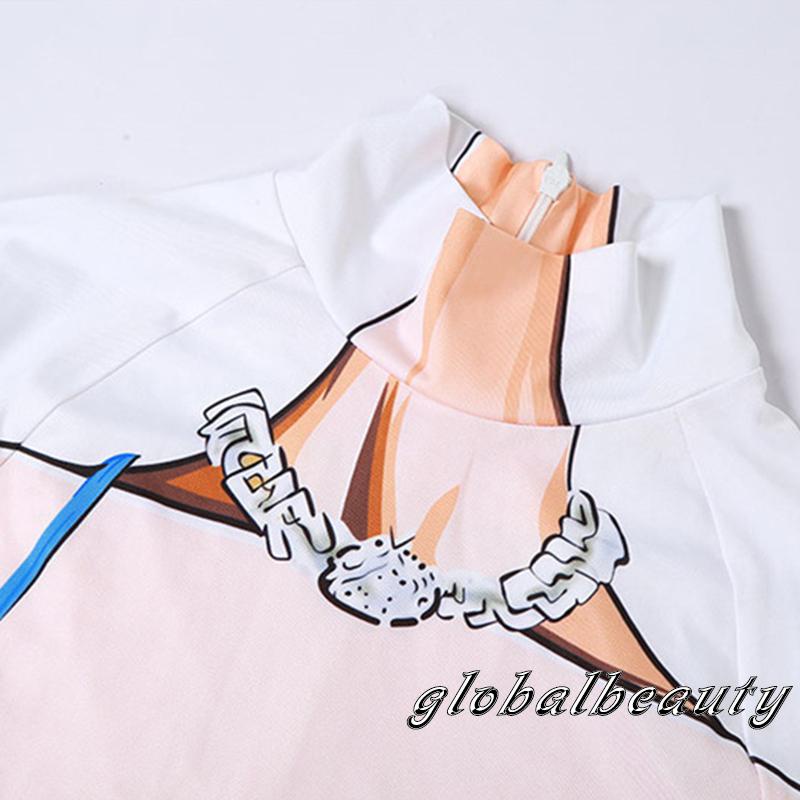 Bộ Bikini Ngắn Tay Cổ Lọ Form Ôm In Họa Tiết Thời Trang Dự Tiệc Cho Nữ