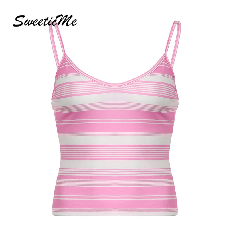 Áo Tank Top Ôm Dáng Họa Tiết Kẻ Sọc Màu Tương Phản Thời Trang Mới 2023 Cho Nữ