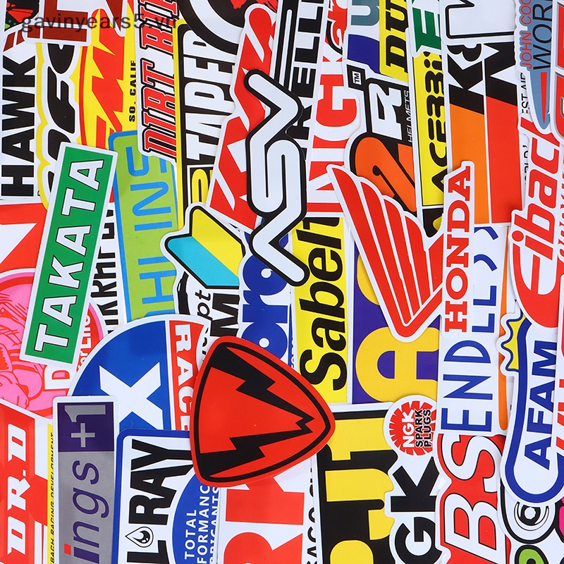 Bộ 100 Miếng Dán Trang Trí Xe Hơi Đua Graffiti JDM Chống Thấm Nước