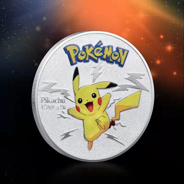 Đồng Xu Kỉ Niệm Mạ Vàng In Hình Pokemon Pikachu Đáng Yêu Cho Bé