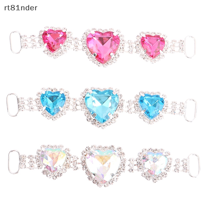Rt 1 Khóa Dây Xích Đồng Đính Đá Acrylic Hình Trái Tim Trang Trí Quần Áo / Đồ Đi Biển / Giày Trang Trí Đám Cưới n