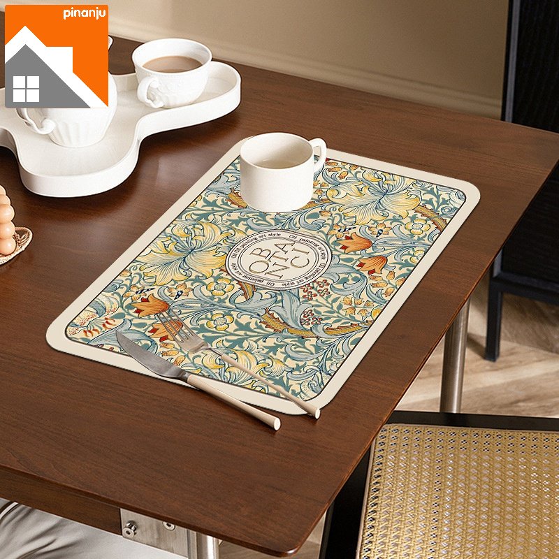 Thảm Lót Bàn Ăn Chống Trượt Họa Tiết Hoa Phong Cách Bắc Âu